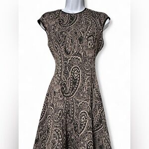 Gabby Skye Black and Cream Paisley Mini Dress